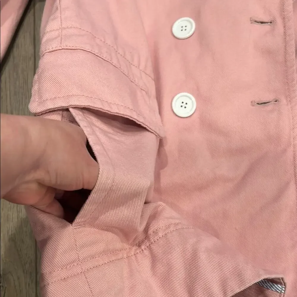 J. Crew Women’s 100% Cotton Pale Pink Peacoat Feminine White Buttons Size 8 - Picture 13 of 13